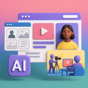 A vibrant collage showcasing the top free AI video generators of 2025, including representations of platform interfaces and creative outputs illustrating high-fidelity avatars, storyboard visuals, and collaborative media production.