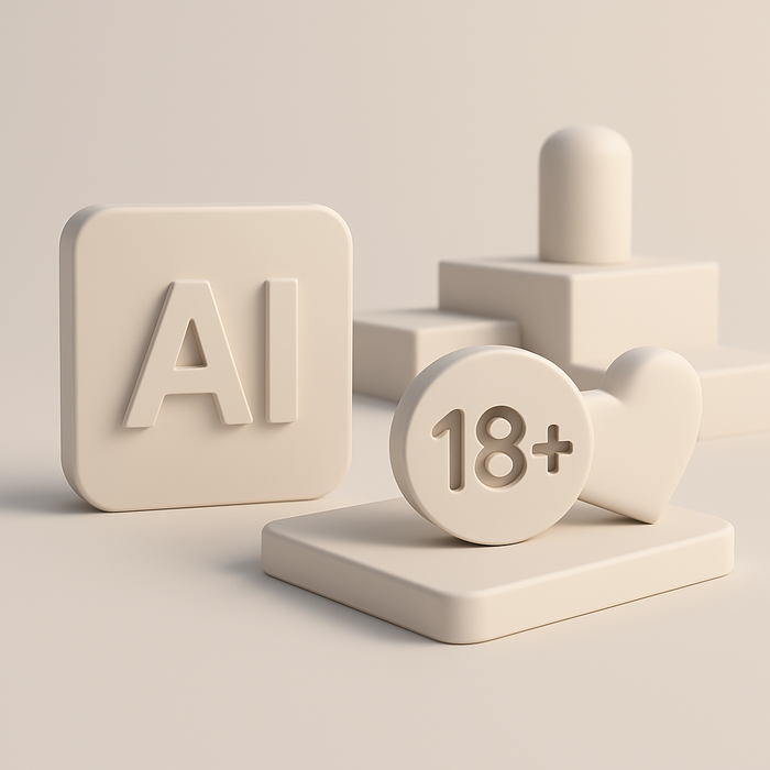 An abstract visual representing the future landscape of AI platforms allowing NSFW content, highlighting both creative freedom and ethical considerations in 2025.